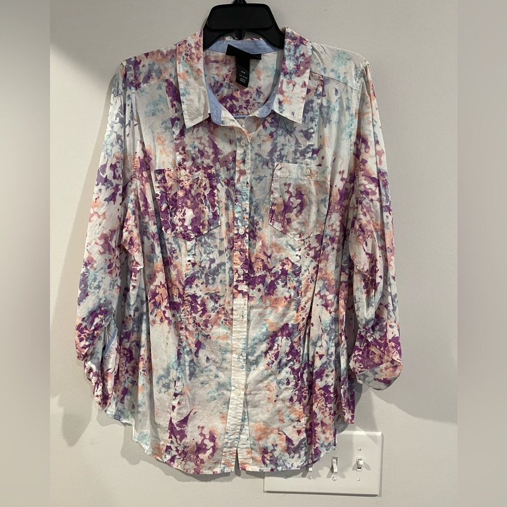 Lane Bryant Multicolor Button Down Shirt